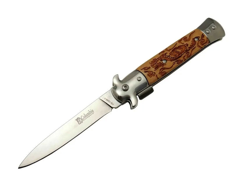 Fs 12461 Kahverengi Çakı 23cm - Ejder İşlemeli Sap, Kemerlikli, Fs 12461 Kahverengi Çakı 23cm - Ejder İşlemeli Sap, Kemerlikli,