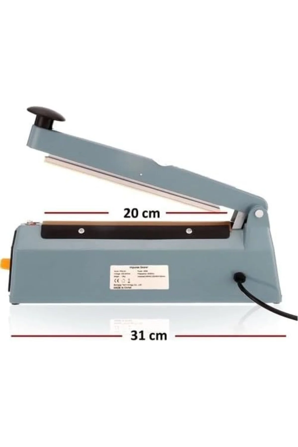 Fs-200 Metal Gövdeli Kullanımı Kolay Poşet Ağzı Kapama Yapıştırma Makinası (20cm) Impulse