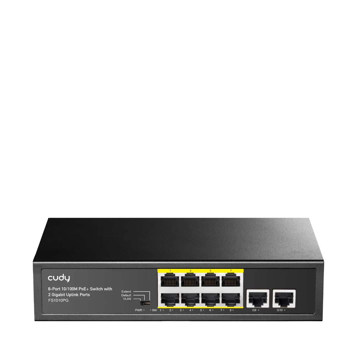 FS1010PG 8 Port 10/100Mbps 2*FE Uplink VLAN&Extend Mode 250m 120W POE+ Ethernet Switch