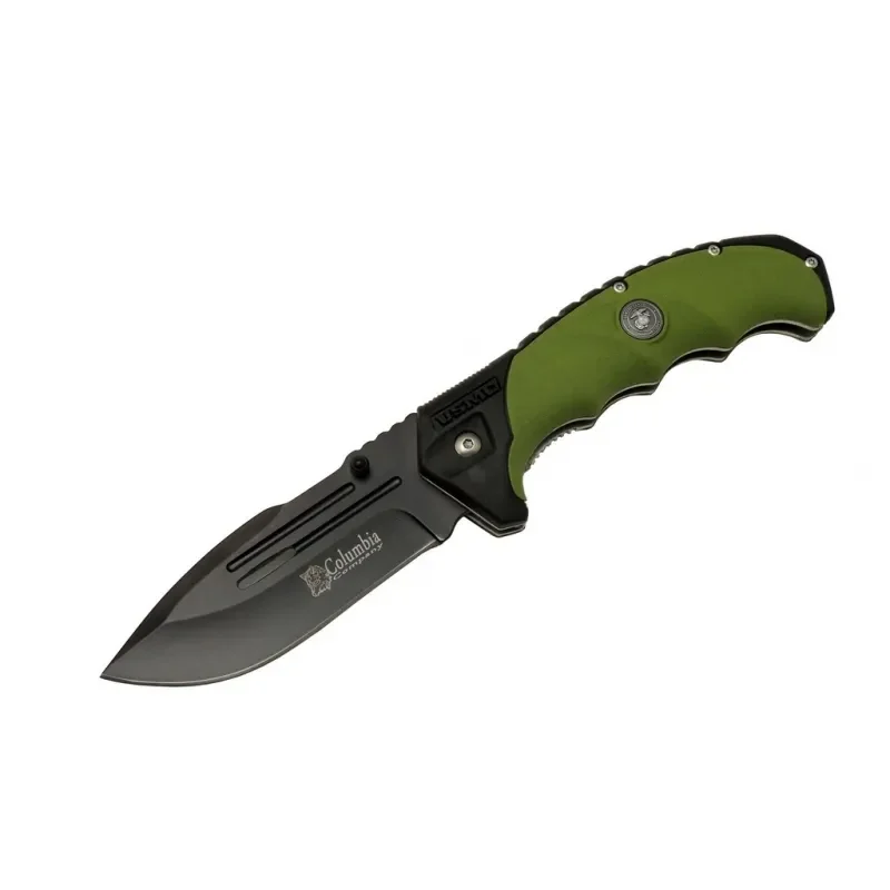 FST4008-B Oluklu Siyah Kamp Çakı 22 cm - Otomatik