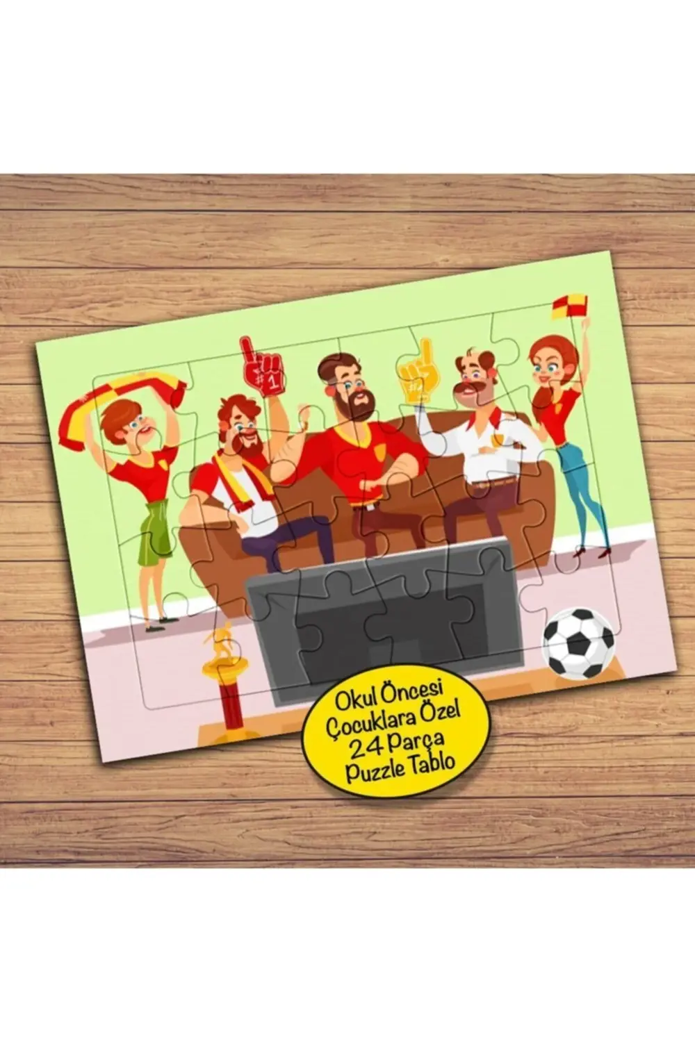Fubol-maç Izleyen Aile 24 Parça Çocuklara Özel Yapboz Tablo-279
