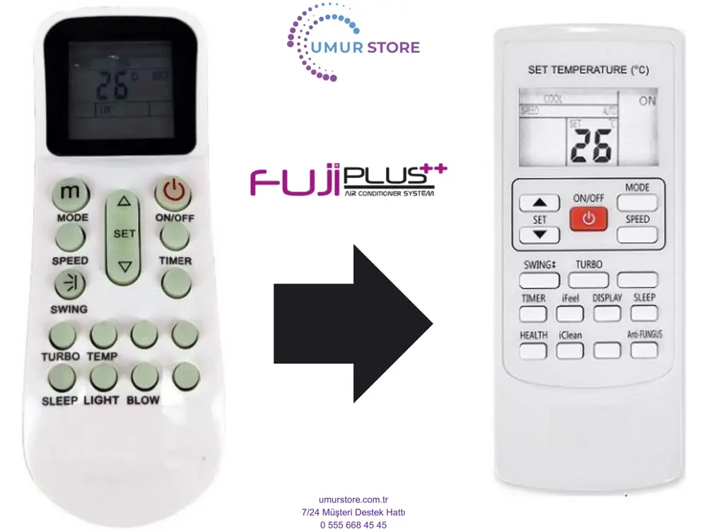 Fujiplus YKR-K/001E Uyumlu Klima Kumandası