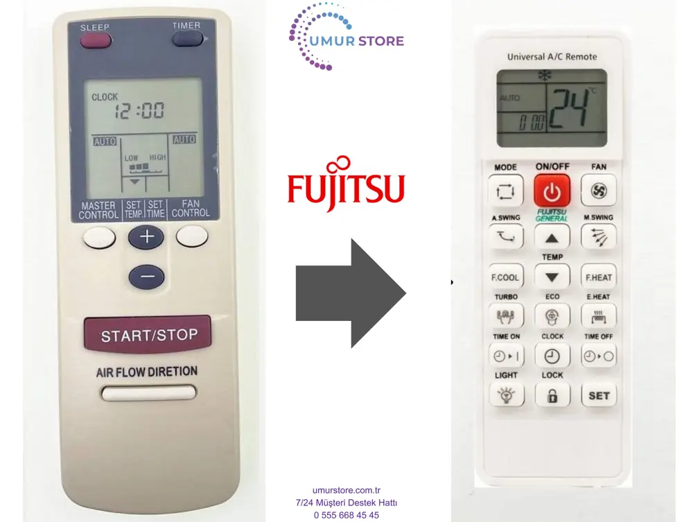 Fujitsu General AR-BB9 Uyumlu Klima Kumandası Fujitsu General AR-BB9 Uyumlu Klima Kumandası