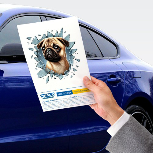 Just Cheap Store Fulcar French Bulldog Araç Stickeri