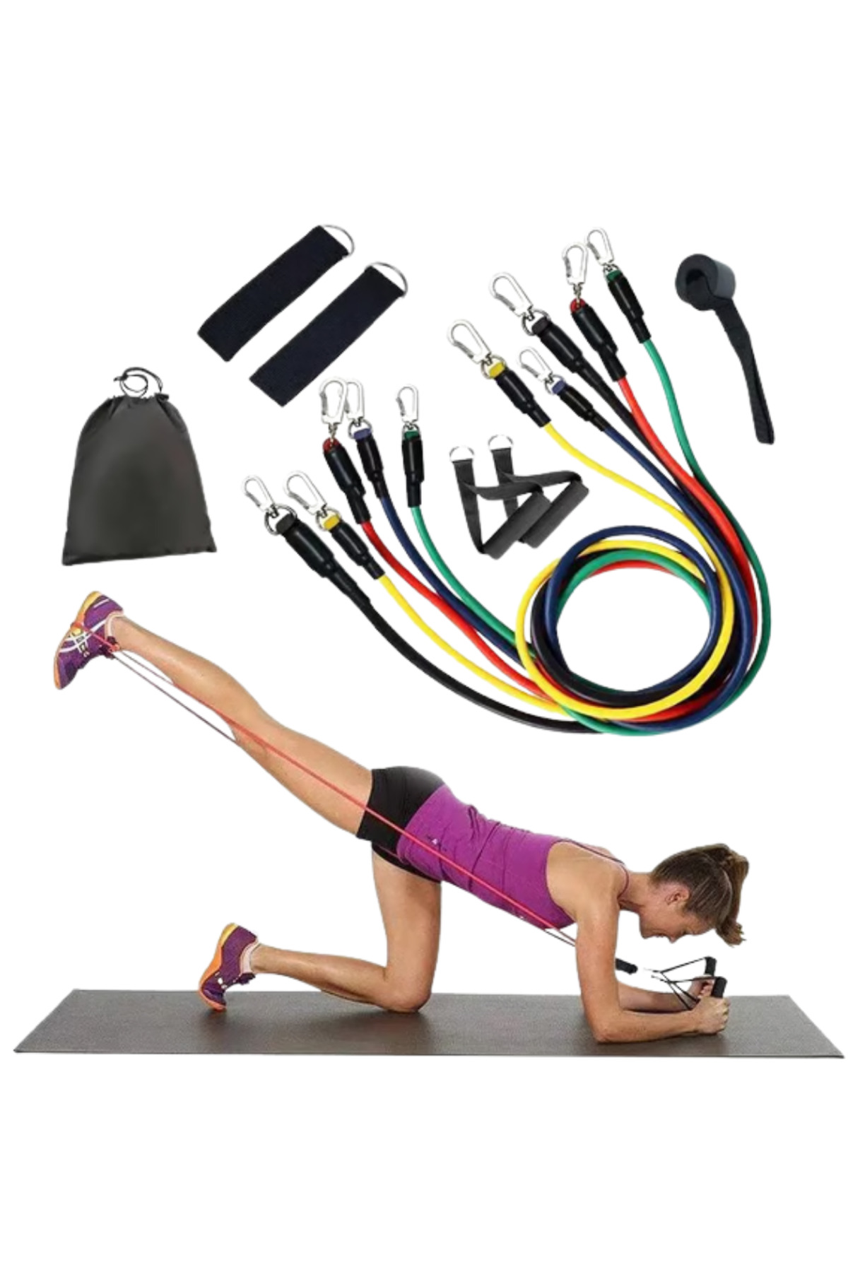 Full Body Antrenman İçin Kapı Arkası Spor Bandı ve Aksesuar Seti 