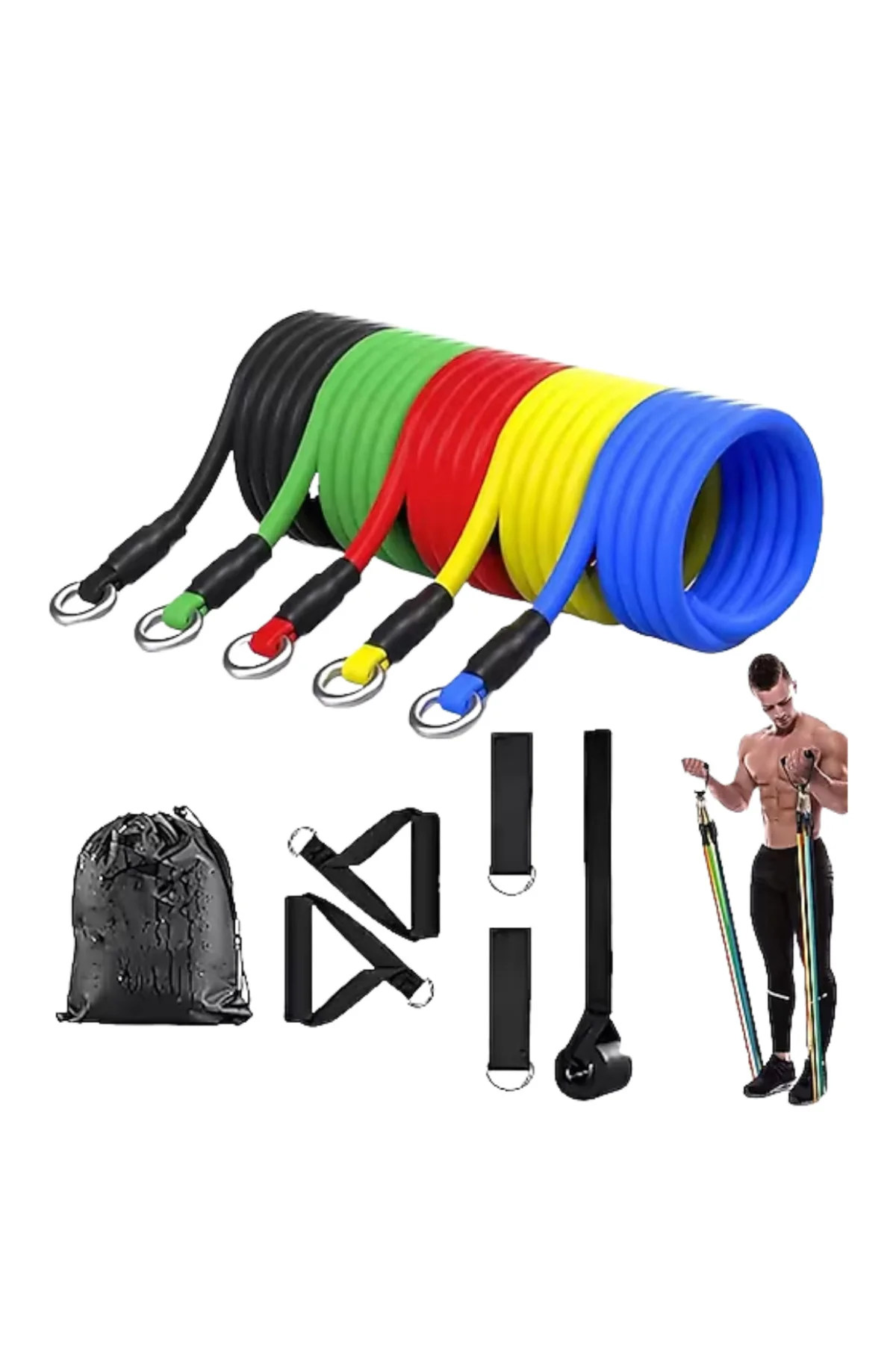 Full Body Antrenman İçin Kapı Arkası Spor Bandı ve Aksesuar Seti