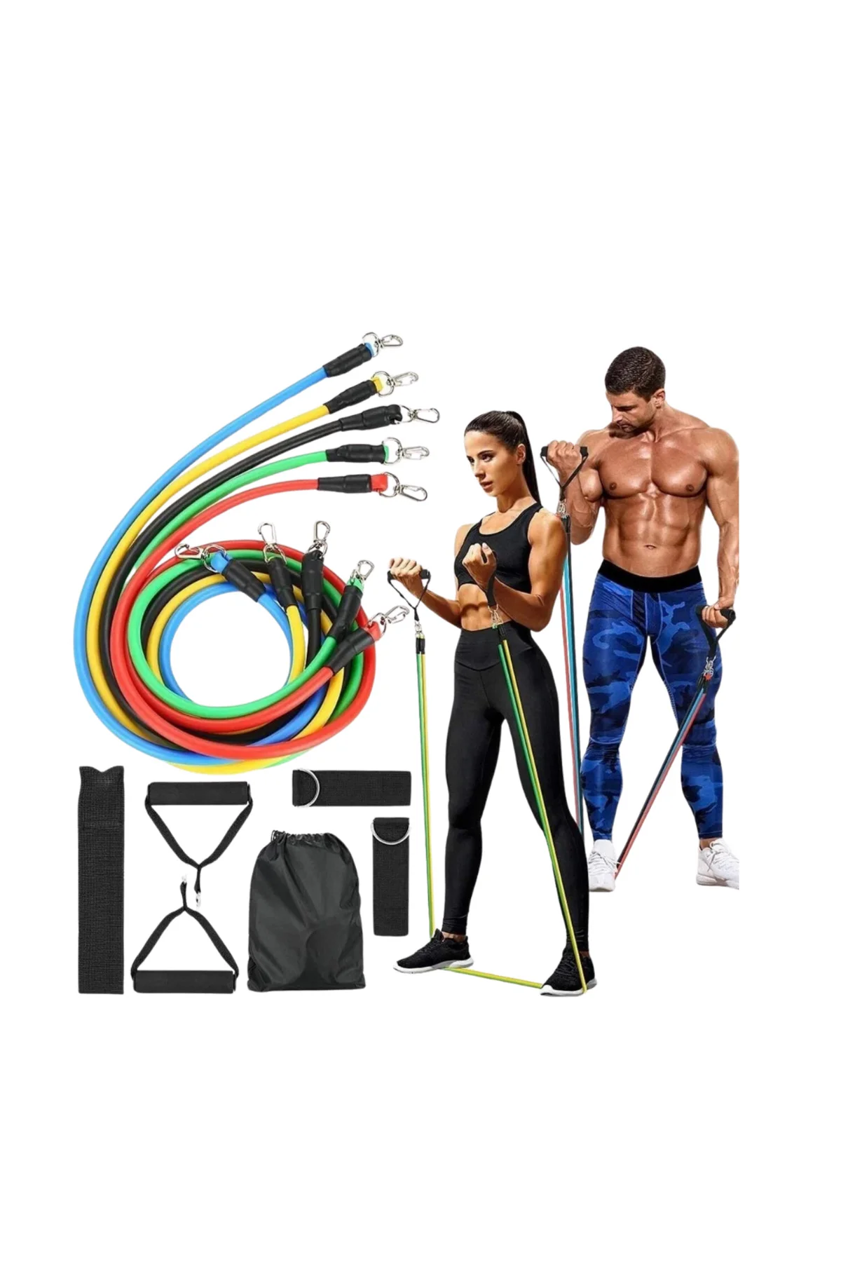 Full Body Antrenman İçin Kapı Arkası Spor Bandı Ve Aksesuar Seti