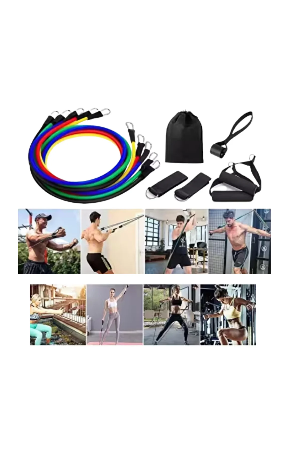 Full Body Antrenman İçin Kapı Arkası Spor Bandı ve Aksesuar Seti