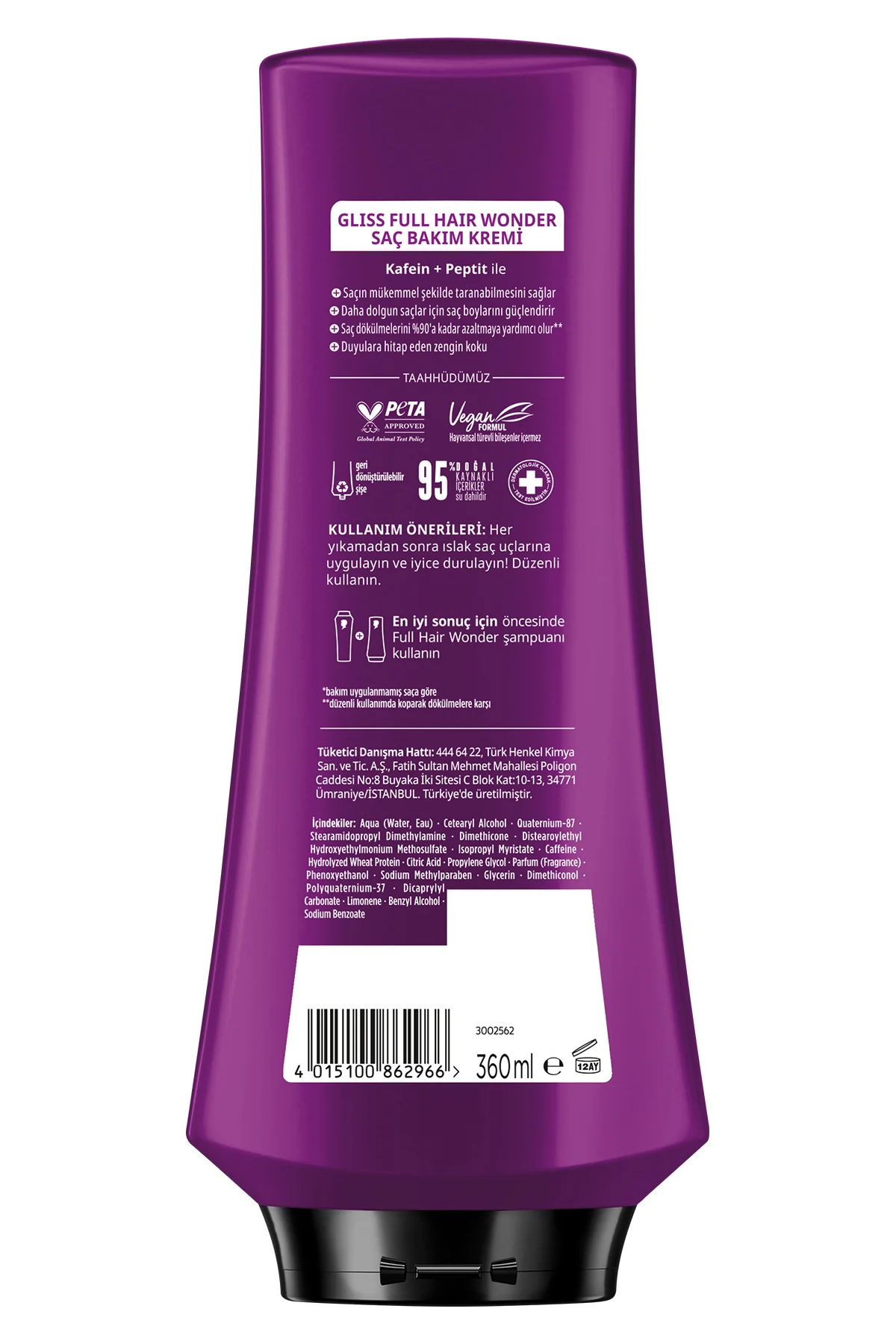 Full Hair Wonder Dökülme Karşıtı Şampuan 400ml Saç Kremi 360ml Sıvı Saç Kremi 200 ml