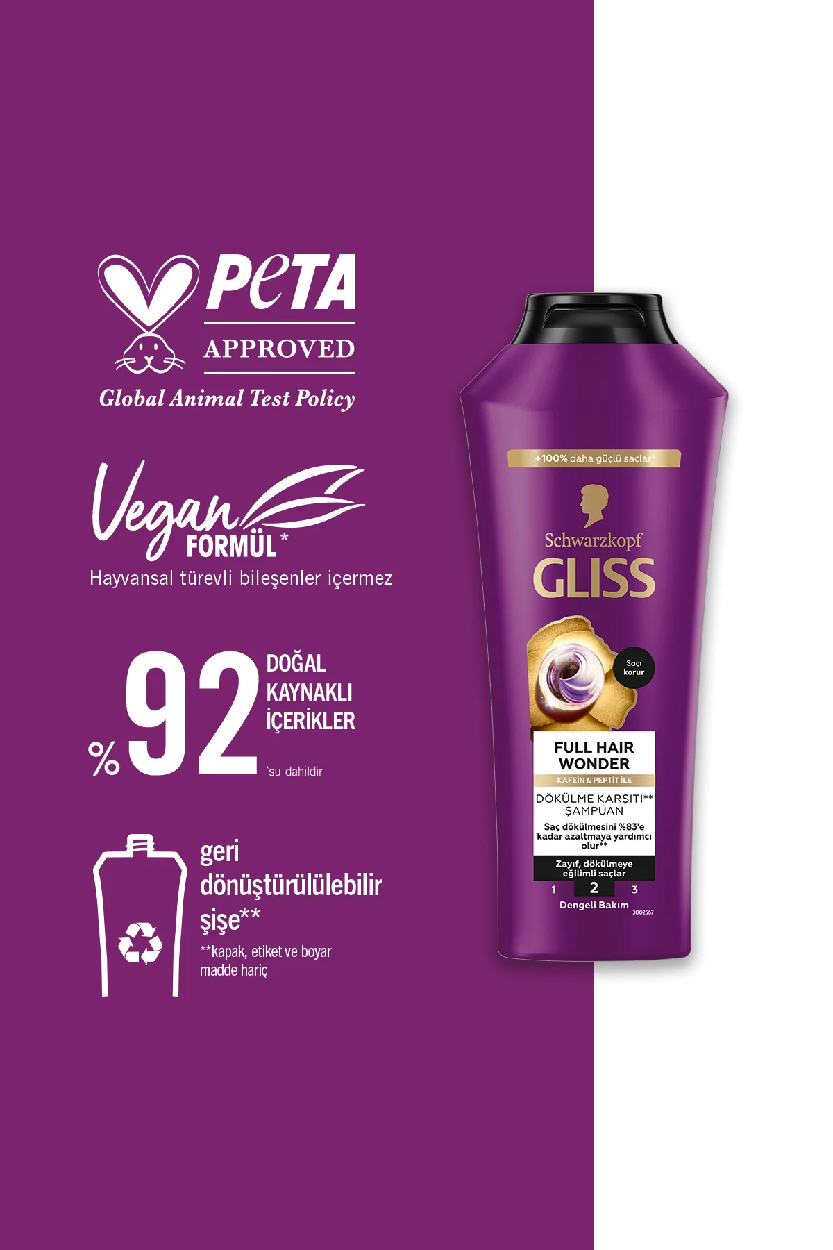 Full Hair Wonder Dökülme Karşıtı Şampuan 400ml Saç Kremi 360ml Sıvı Saç Kremi 200 ml