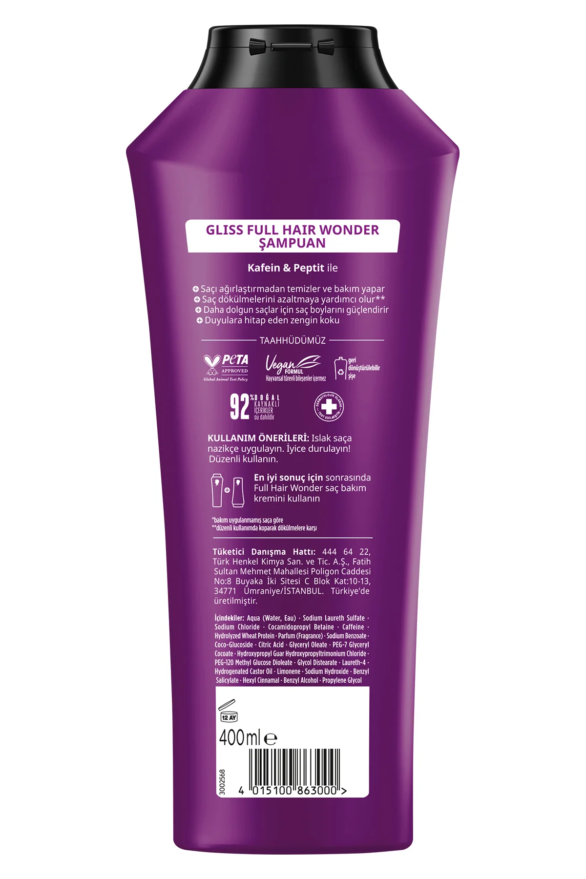 Full Hair Wonder Dökülme Karşıtı Şampuan 400ml Saç Kremi 360ml Sıvı Saç Kremi 200 ml