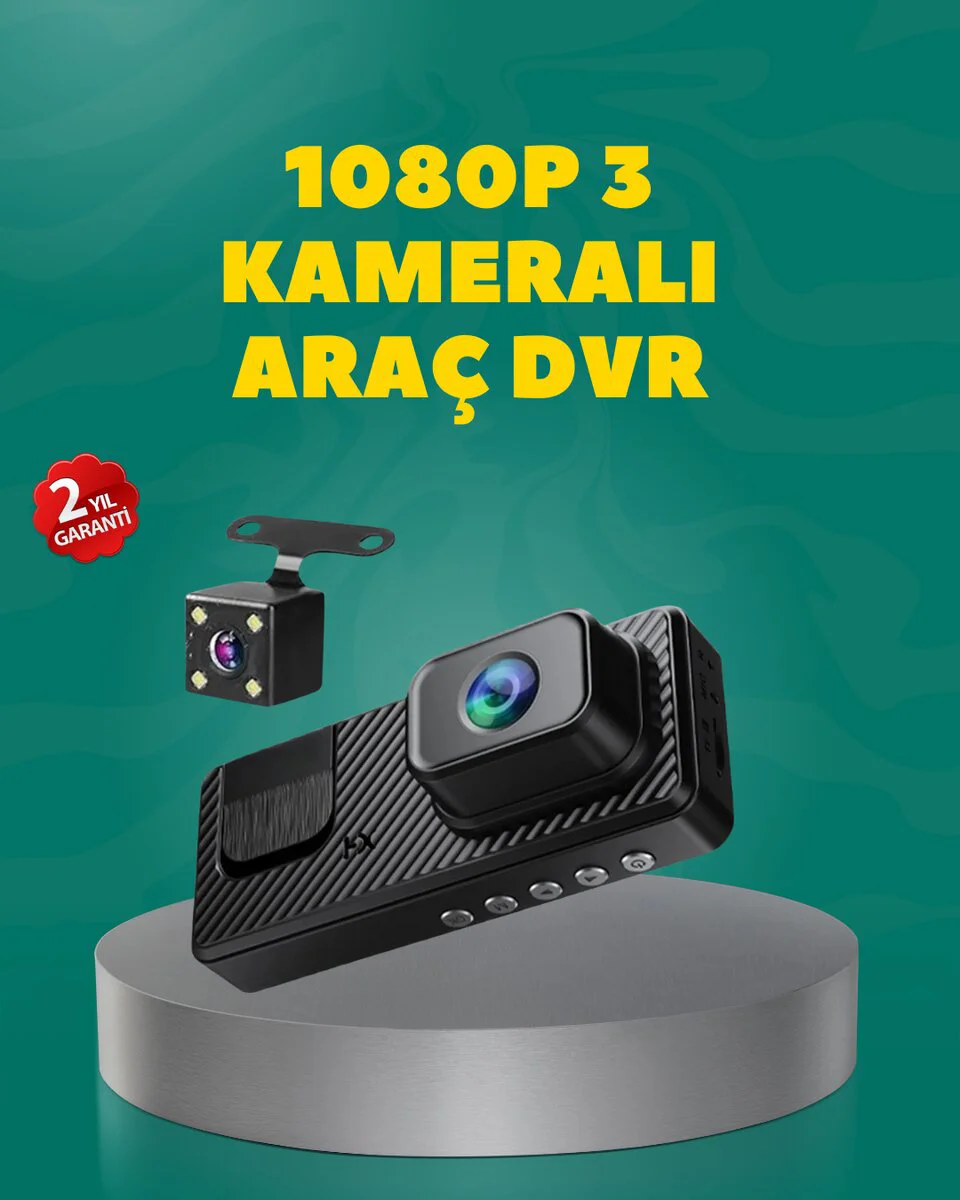 Full HD 1080P Araç Kamerası - Gece Görüşlü Döngü Kayıt ve Geri Görüş