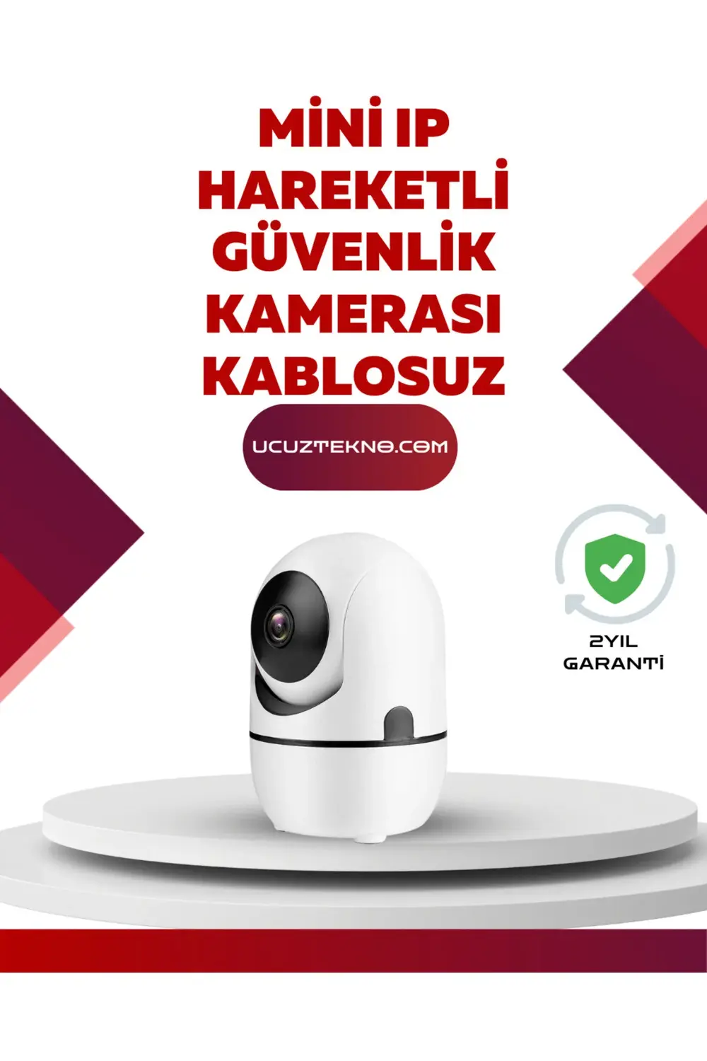 Full HD 1080P Kablosuz Güvenlik Kamerası – Hareket Takip, Gece Gö