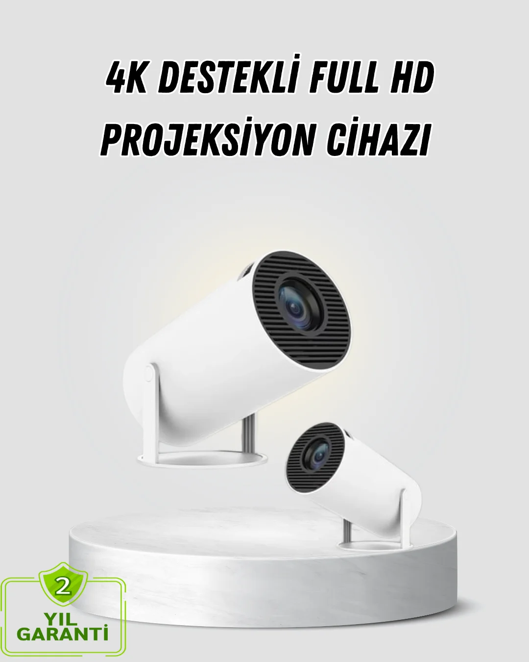Full HD 4K Destekli Akıllı Projeksiyon – 130 inç Ekran, Uzun Ömür