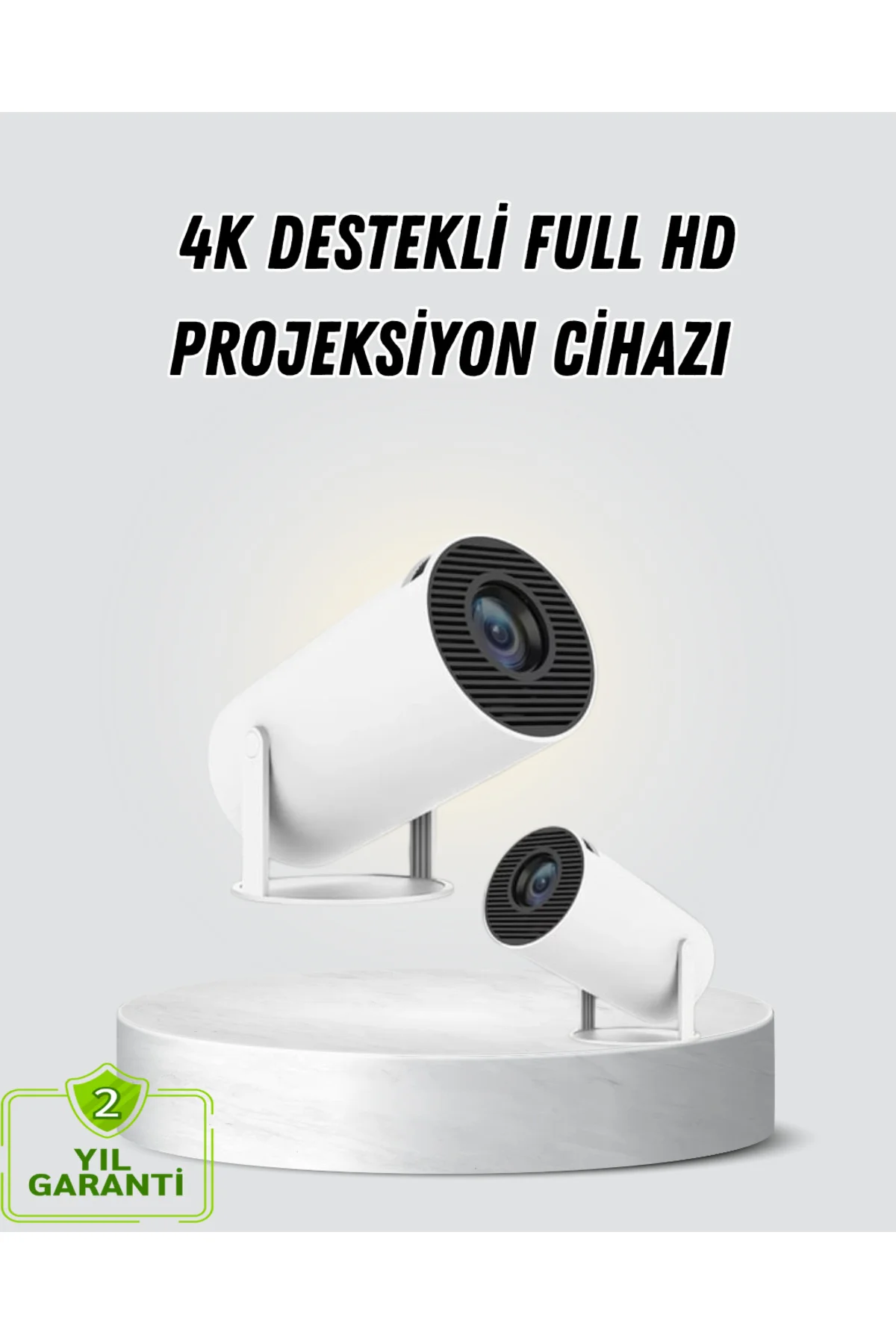 Full HD 4K Destekli Akıllı Projeksiyon – 130 inç Ekran, Uzun Ömür