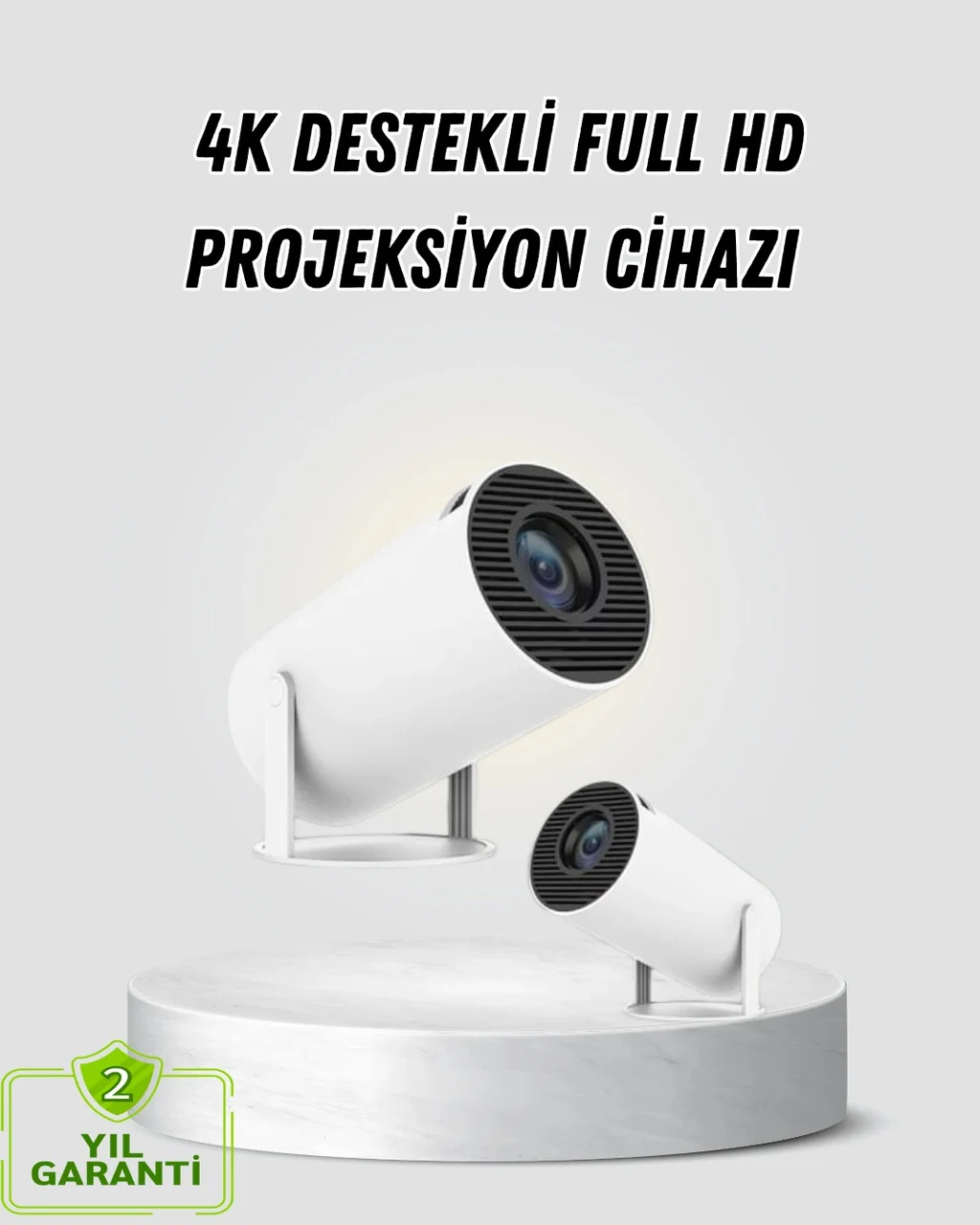 Full Hd 4k Destekli Akıllı Projeksiyon 130 İnç Ekran, Uzun Ömürlü Ampul Ve Çoklu Giriş