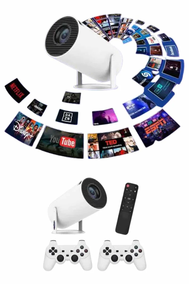 Full HD 4K Oyun Konsolu ve Projector - 8GB RAM, Android 11 ve 10.000 Oyunlu Taşınabilir