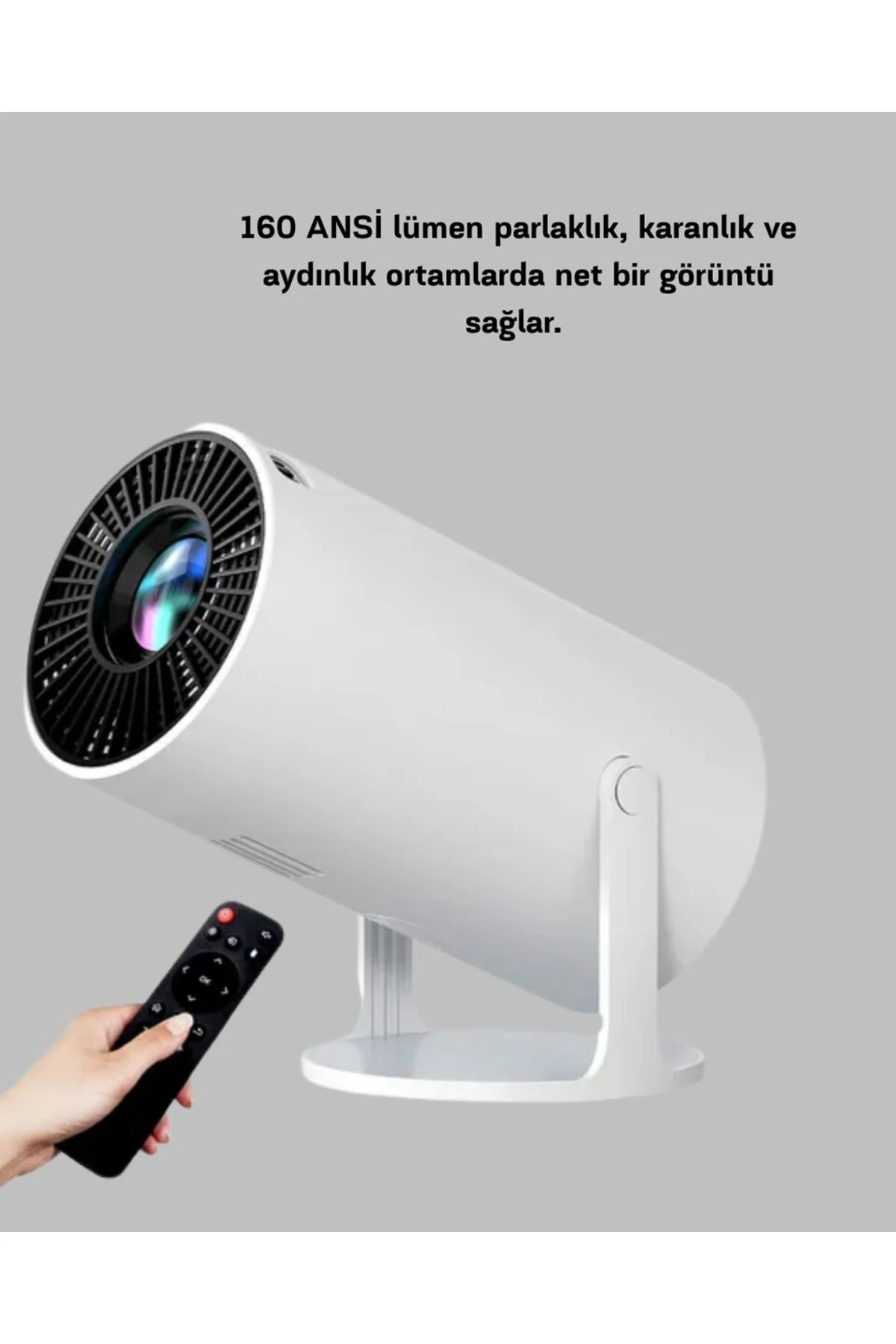Full HD 4K Uyumlu Projeksiyon Cihazı 130 İnç Geniş Ekran Destekli