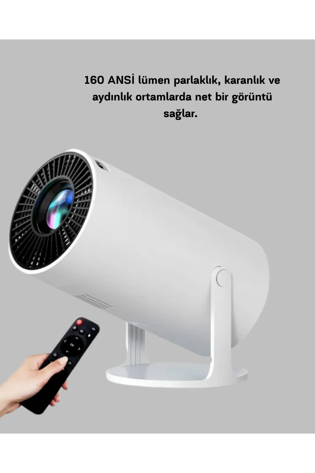 Full HD 4K Uyumlu Projeksiyon Cihazı 130 İnç Geniş Ekran Destekli