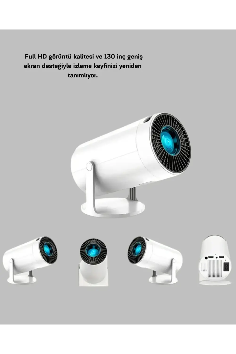 Full HD 4K Uyumlu Projeksiyon Cihazı 130 İnç Geniş Ekran Destekli