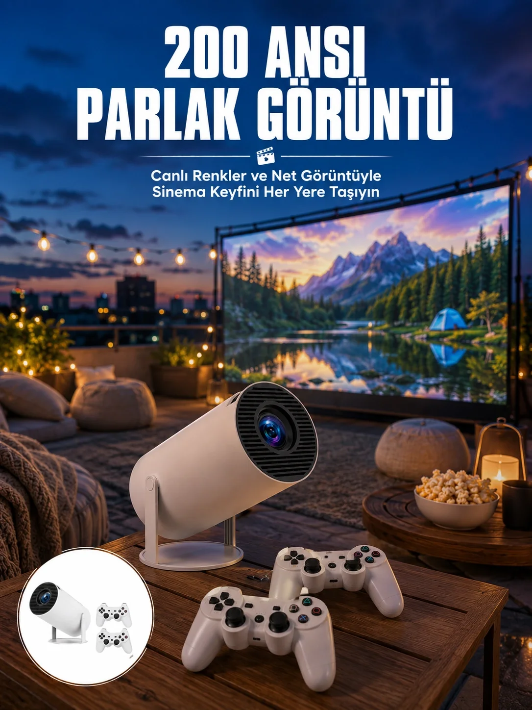 Full HD 8 GB Ayaklı Çift Kollu 4K Video Oyun Konsolu Taşınabilir 