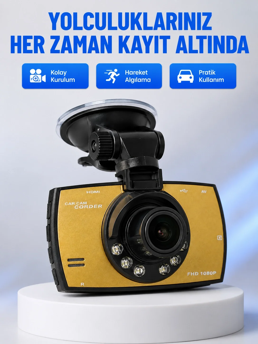 Full HD Araç Kamerası G Sensor Gece Görüşlü Dash Cam