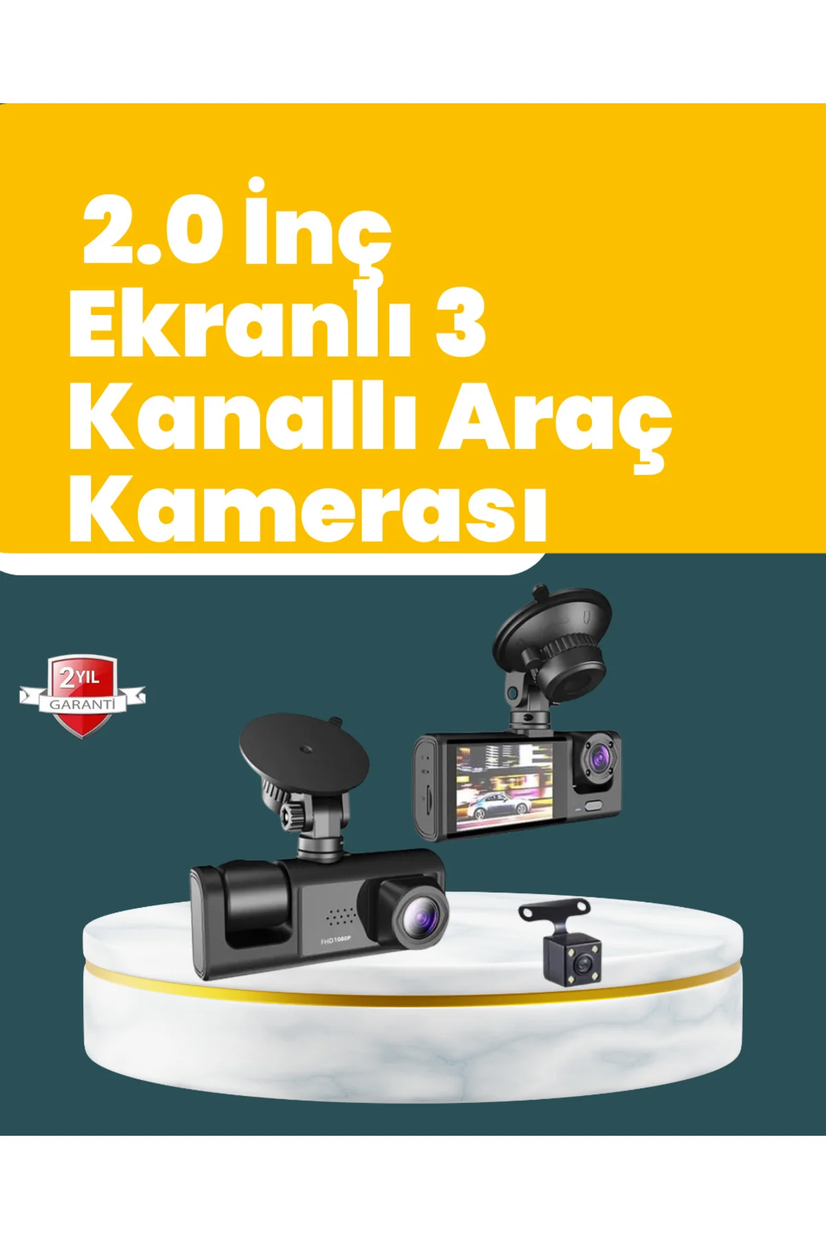 Full HD Çift Yönlü Araç Kamerası Hareket Algılama Döngüsel Kayıt