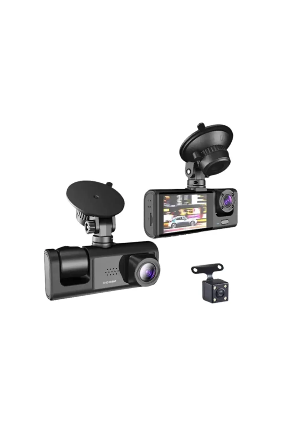 Full HD Çözünürlüklü Üç Kameralı Araç İçi Kamera – Park ve Sürüş