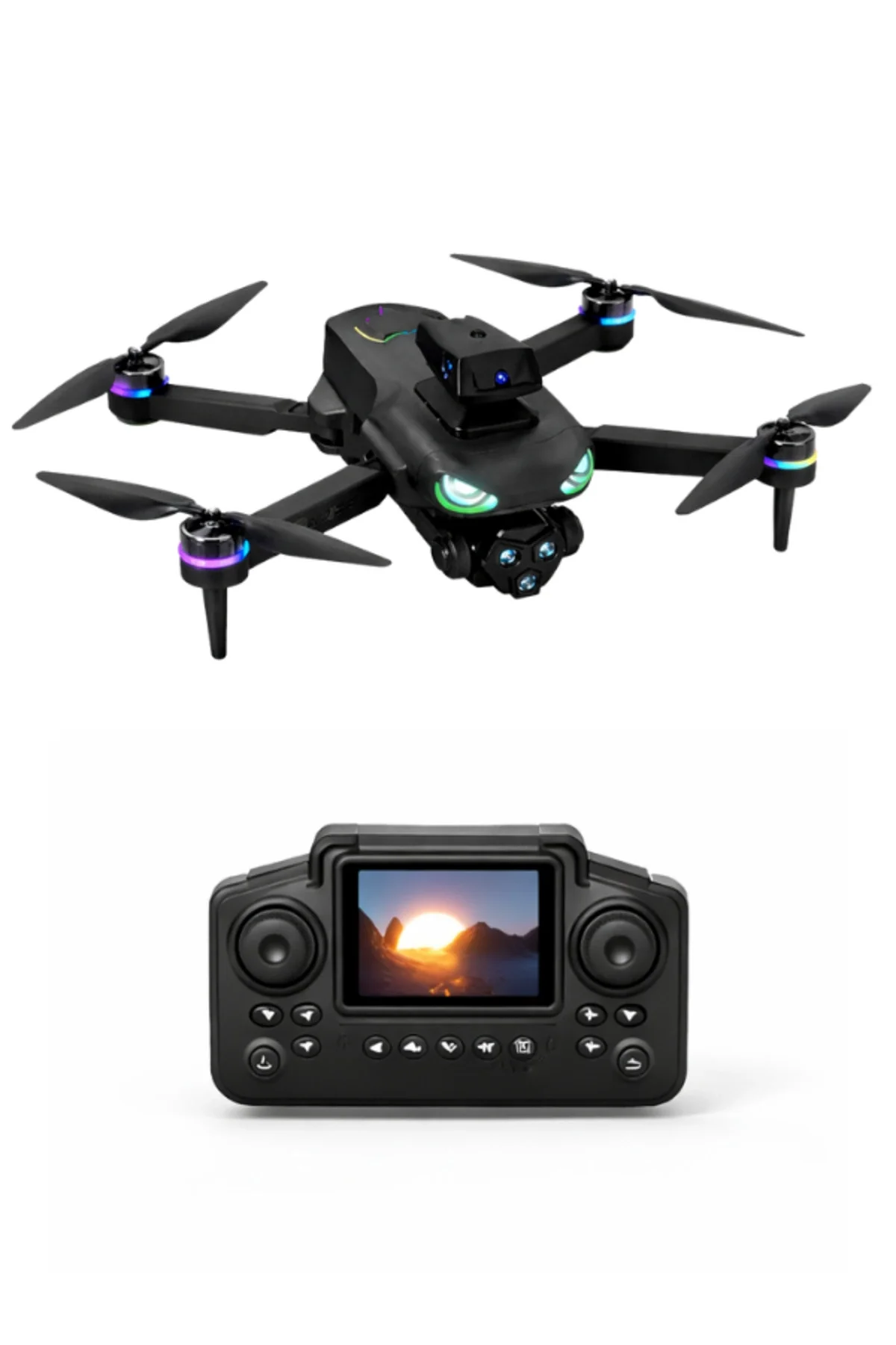 Full HD Görüntü Akıllı Geri Dönüş Özellikli 1000 Metre Menzilli Ekranlı Drone Kumandası