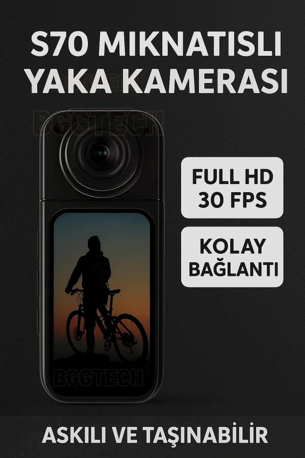 Full HD Mini Yaka Kamerası, 30 FPS Kayıt ve Mıknatıslı Tasarım ile Pratik Kullanım