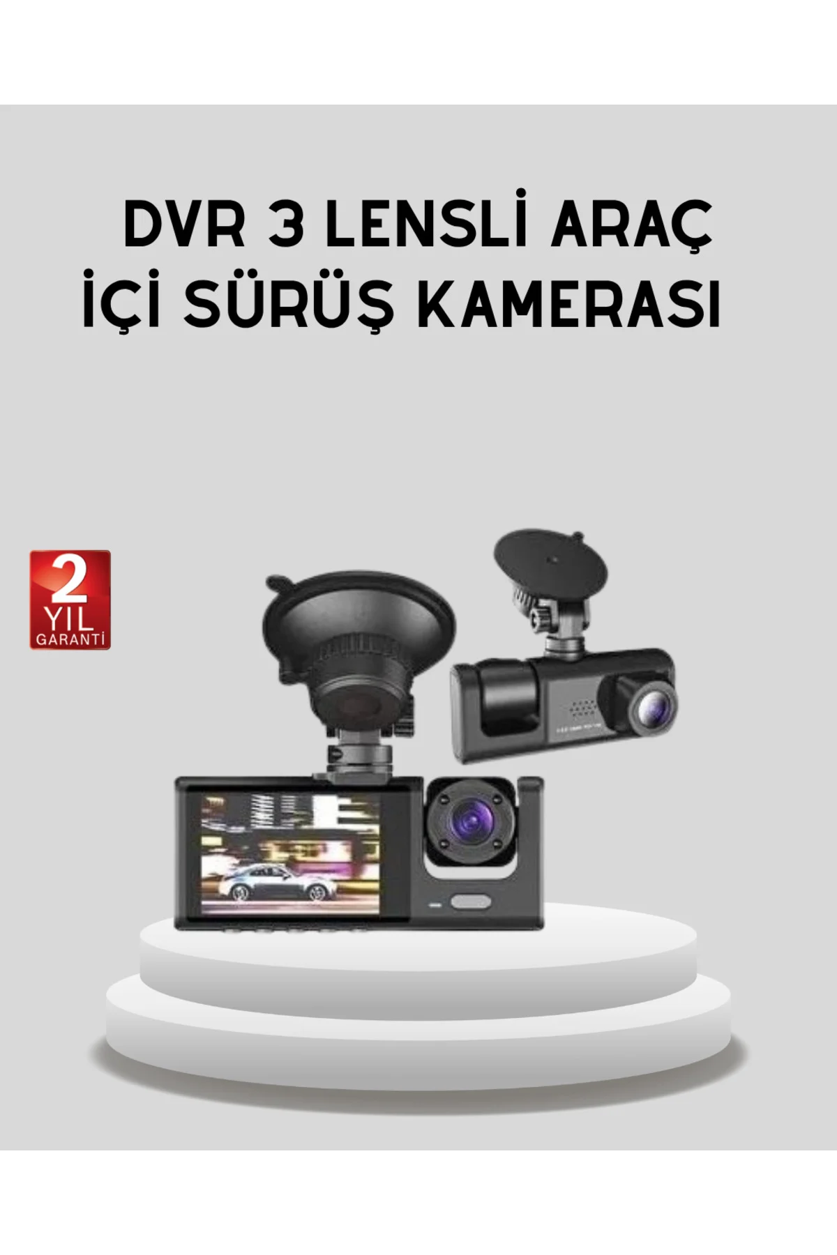 Full HD Üç Kameralı Araç Kamerası  Uyumlu  170° Geniş Açılı ve Park Destekli