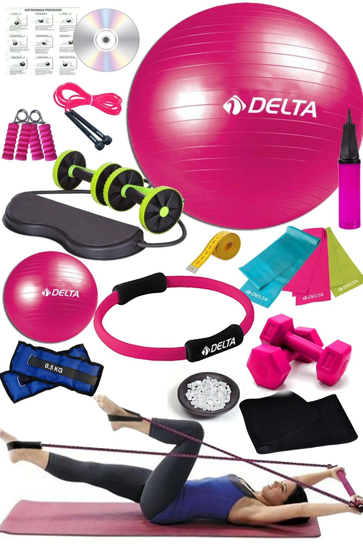 Full Pilates Seti Topu Tam Set Pilates Çemberi Pilates Minderi Ma