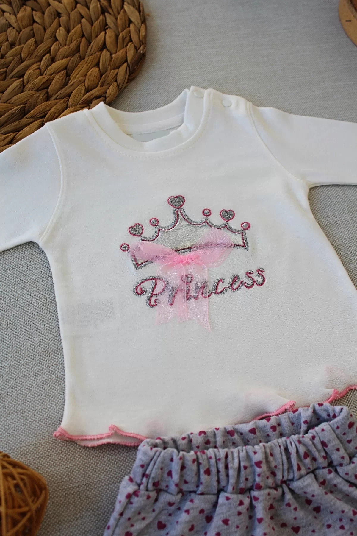 Onlinebutik Full Star Nakışlı Şapkalı Uzun Kollu Sweat 3Lü Erkek Bebek Takımı