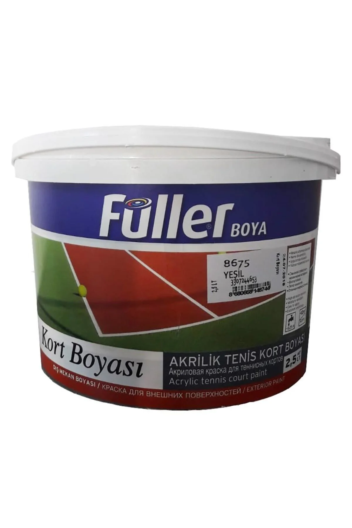Füller Tenis Kort Boyası Beyaz 2,5 Litre Füller Tenis Kort Boyası Beyaz 2,5 Litre