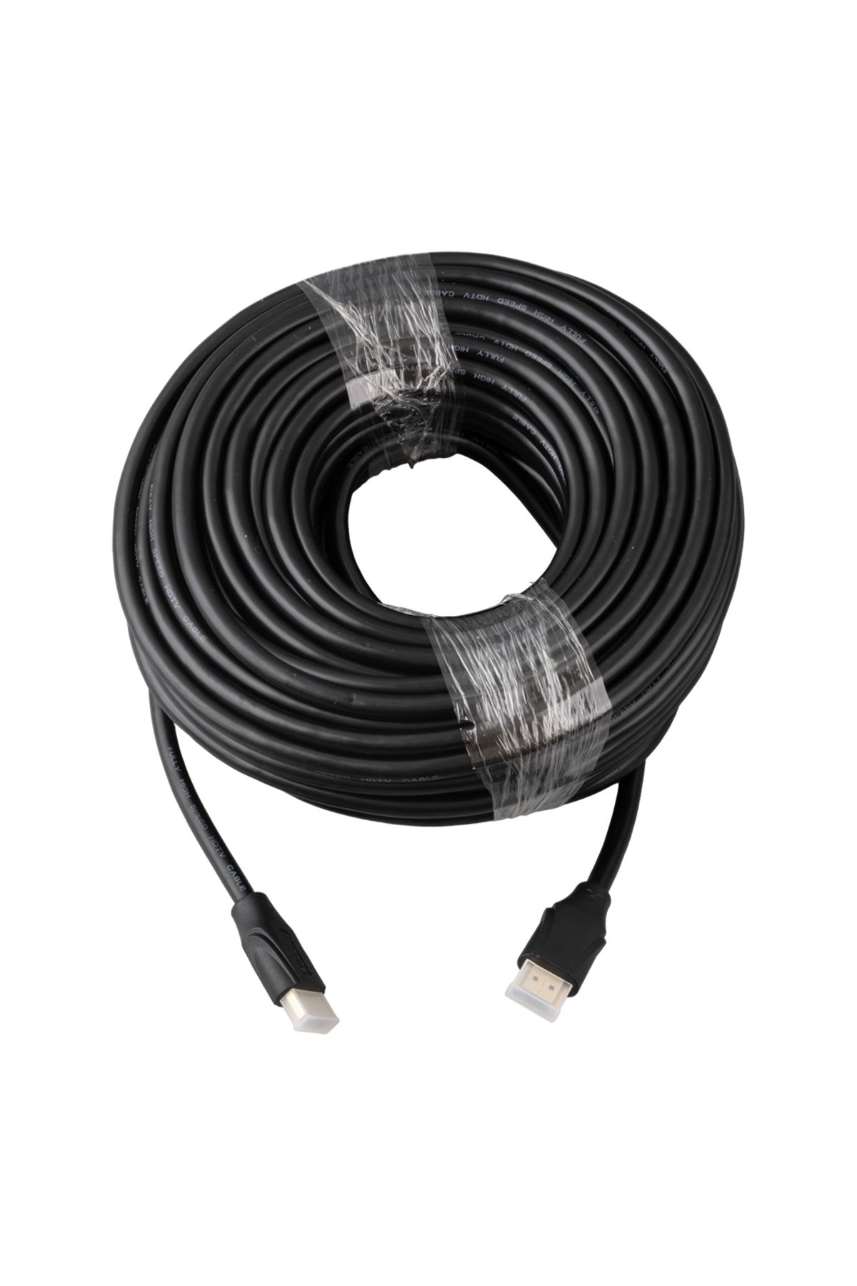 Ok Aksesuar Fully G-507K Plastik Düz Siyah 25 Metre Gold Poşetli Hdmi Kablo G