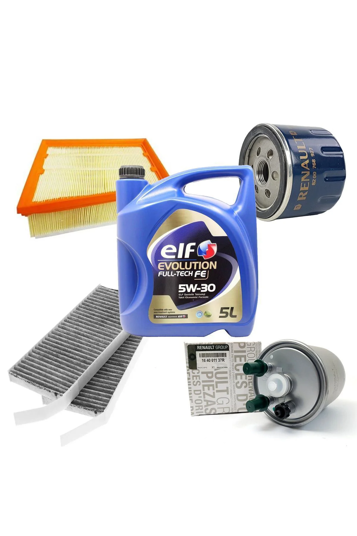 Fultech 5w-30 5lt+Mais Renault Latitude 1.5 Dci Filtre Seti Hp110 2011-2019(MAZOT FİLTRESİ HARİÇ