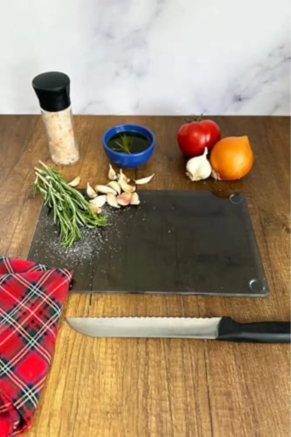 Füme Cam Kesme Panosu Doğrama Tahtası 1178227