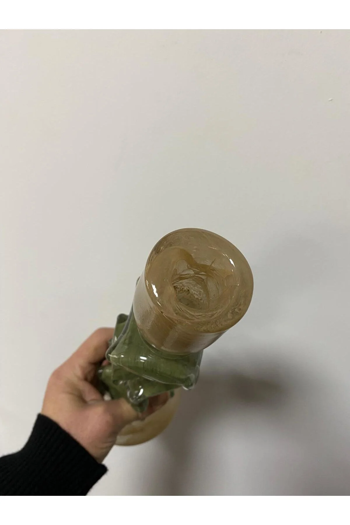 Füme Cam Taş Mumluk 11.5*11.5*29 cm