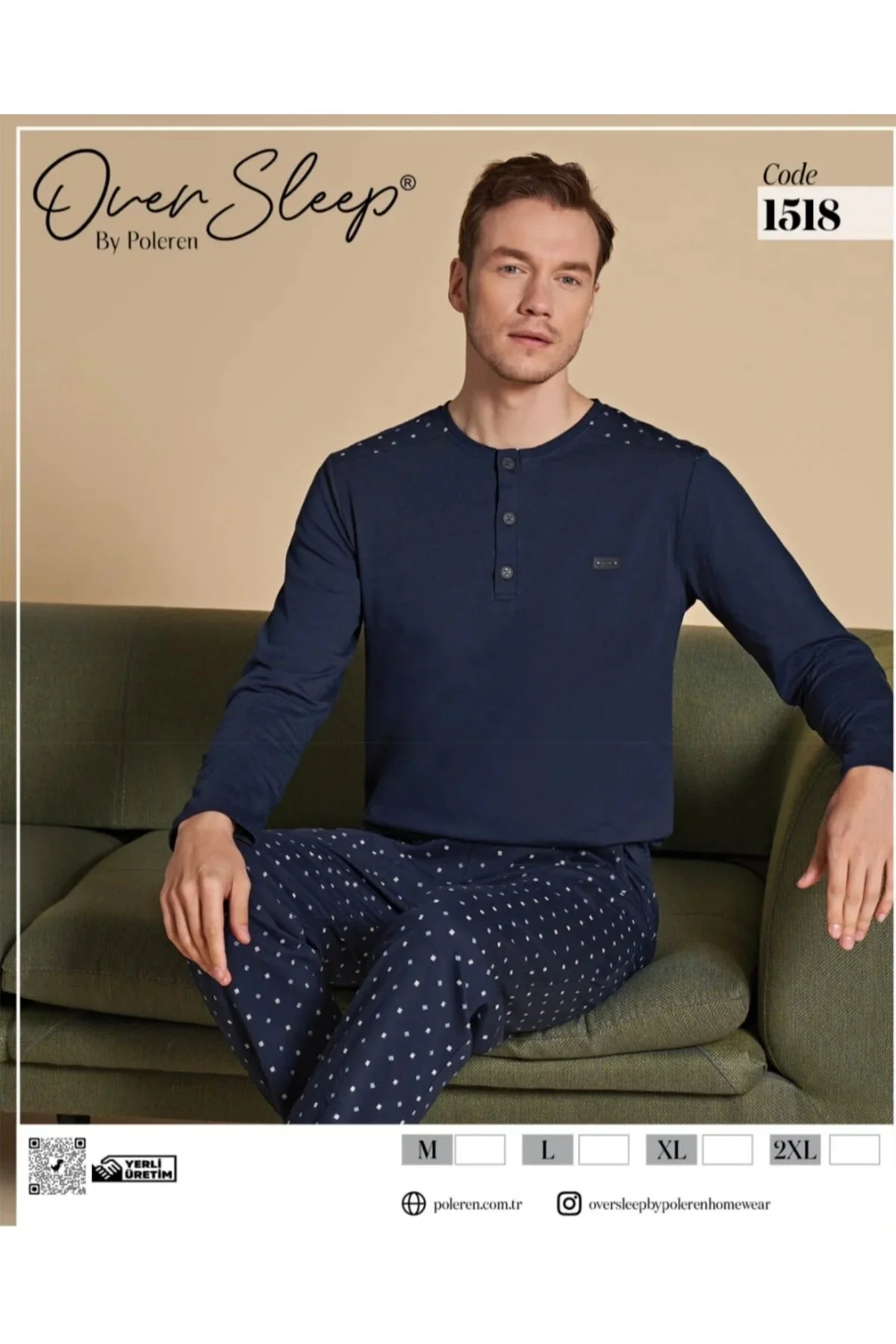 Füme Erkek Pijama Takımı XXL Beden