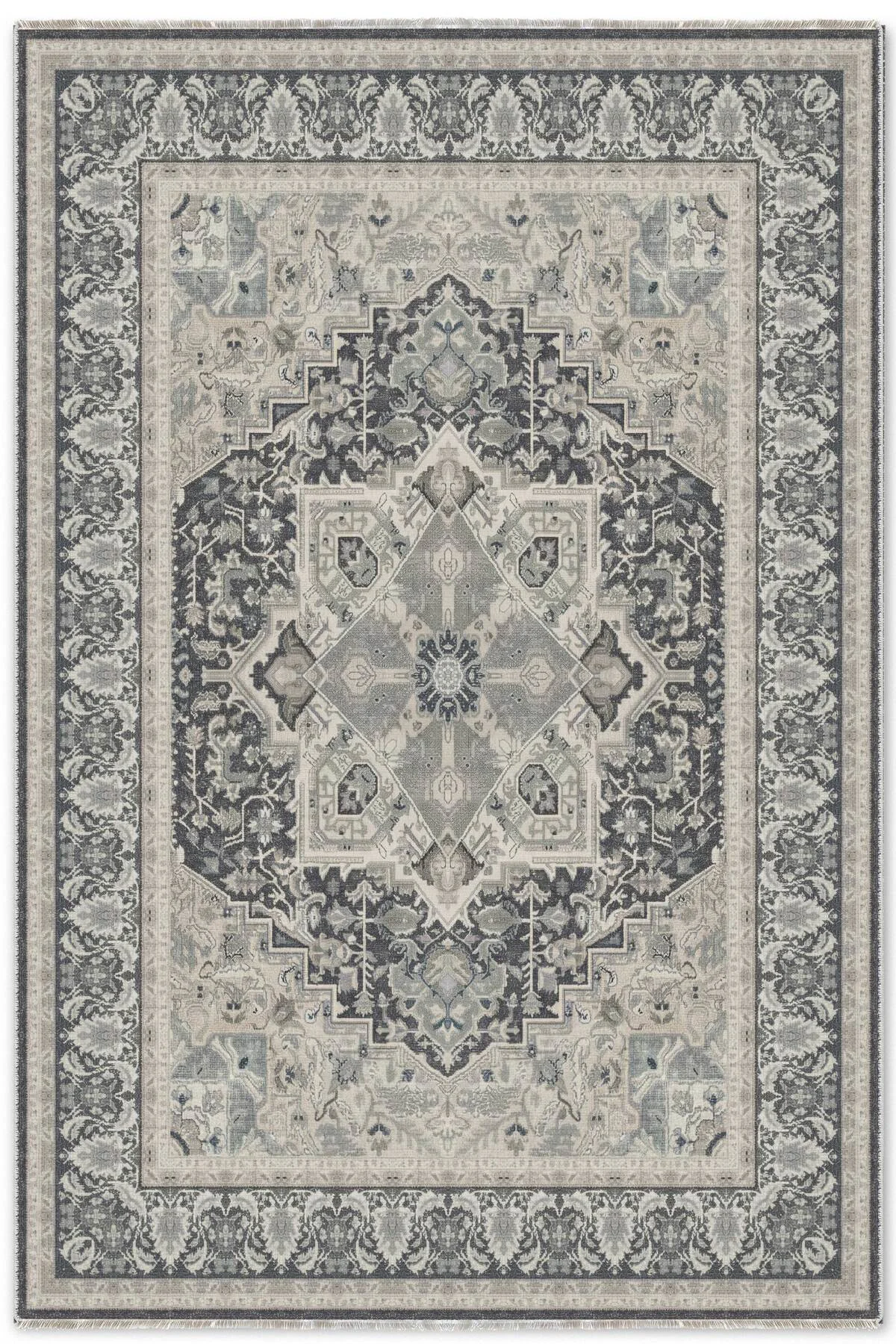 Füme Gri Krem Şönil Halı Kilim Yolluk Kaymaz Yıkanabilir Salon Mu