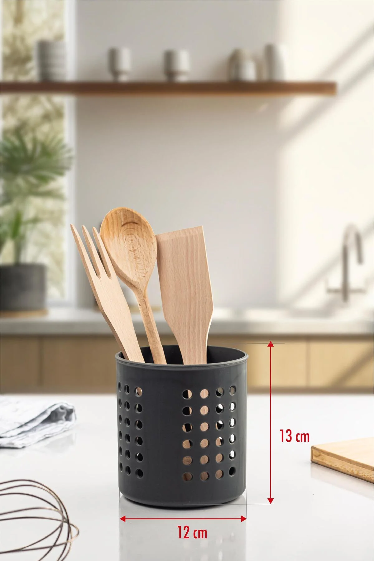Füme Silindir Dik Kaşıklık & Tezgah Üstü Düzenleyici & Servis Standı - Görsel 4