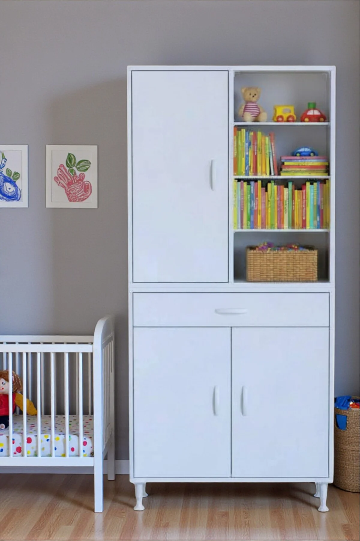 Funci Beyaz Renk G:70 cm Banyo Dolabı 3 Kapaklı 7 Raflı Dolap 70x Funci Beyaz Renk G:70 cm Banyo Dolabı 3 Kapaklı 7 Raflı Dolap 70x