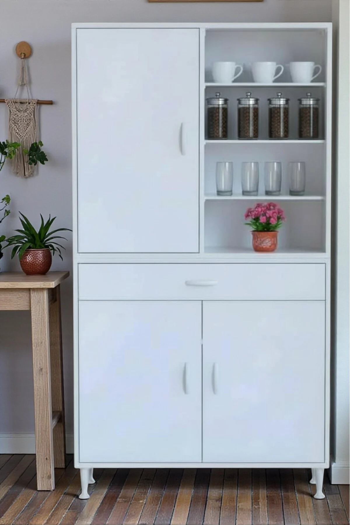 Funci Beyaz Renk G:95 cm Banyo Dolabı 3 Kapaklı 7 Raflı Dolap 95x Funci Beyaz Renk G:95 cm Banyo Dolabı 3 Kapaklı 7 Raflı Dolap 95x