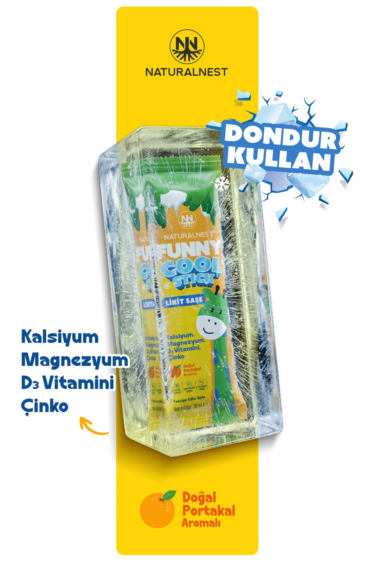 Funny Cool Stick 15 Likit Saşe Portakal Aromalı Çocuk Vitamin Takviyesi