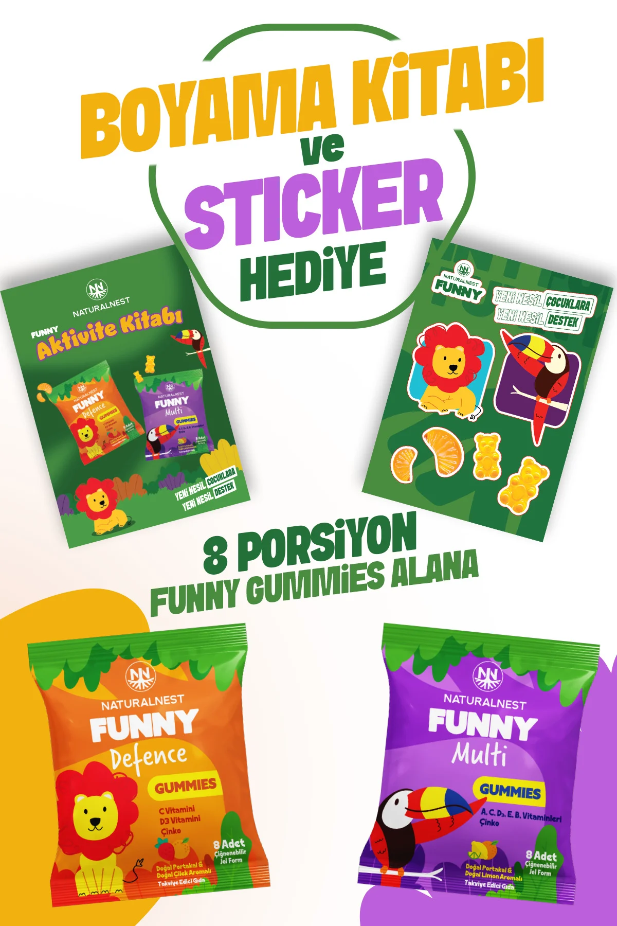 Funny Defence Gummies Set — x8 Defence 64 Çiğnenebilir Jel