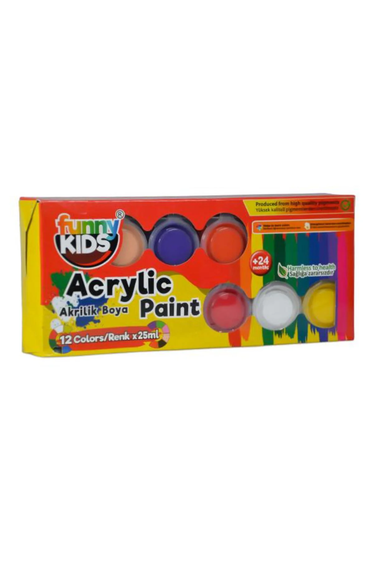 Funny Kids Akrilik Boya 12 Renk x 25 ml Set