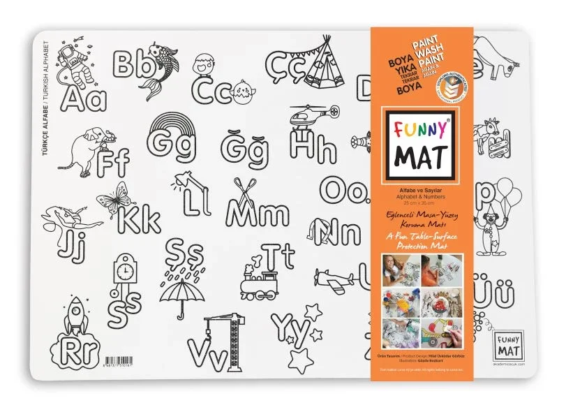 Funny Mat Alfaba & Sayılar 25X35Cm 2'Li Paket Beyaz Seri Funny Mat Alfaba & Sayılar 25X35Cm 2'Li Paket Beyaz Seri