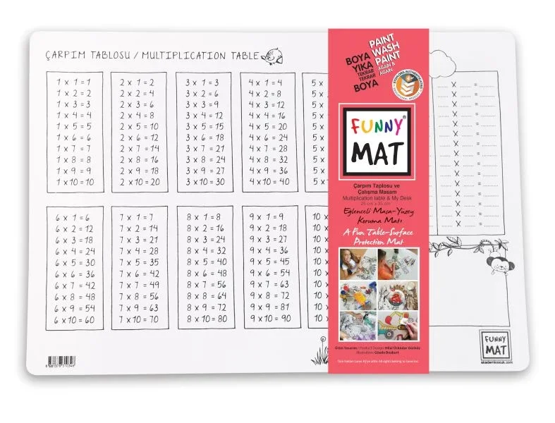 Funny Mat Çarpım Tablosu &amp; Çalışma Masam 25X35Cm 2'Li Paket Beyaz Seri Fiyatı, Yorumları ve Özellikleri