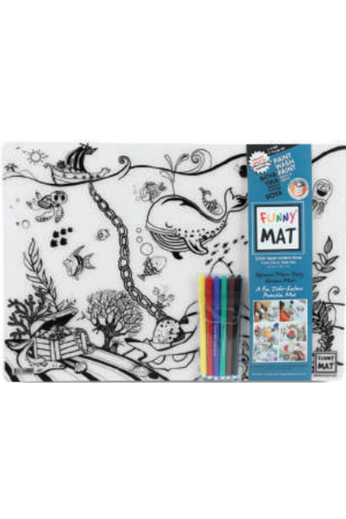 Akademi Çocuk Funny Mat Çiftlik Ve Derin Deniz 6Lı Kalem Hediyeli 30 X 40 Cm