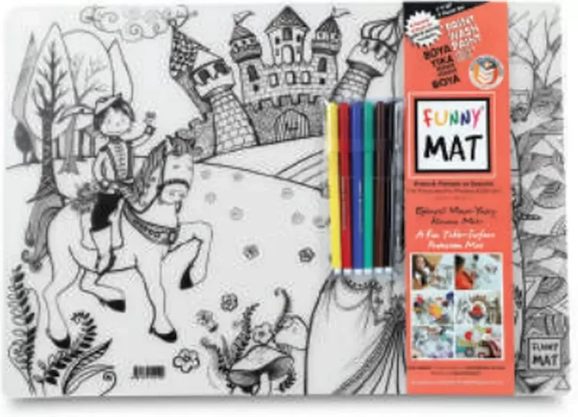 Funny Mat - Prens &amp; Prenses Ve Dansçılar 6'Lı Kalem Hediyeli 30 x 40 cm